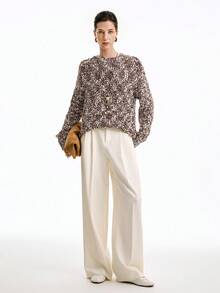 Aalyst Casual Snowflake Pattern Brown Long Sleeve Sweater For Women, Autumn/Winter Fall Cloth For Women - Brown - View 6