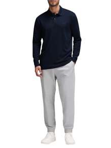 Hugo Boss Áo thun nam cổ polo dài tay thường ngày đa năng - 404 Xanh đậm - Xem 3