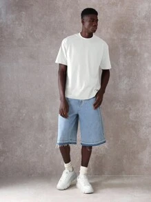 SUMWON 宽松版型里约热内卢热带棕榈波浪印花夏季沙滩装常规版型休闲周末 T 恤 - 白色 - 查看 5