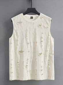 Claim Dot 男士街头风格做旧纹理提花无袖圆领时尚背心