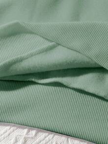 EMERY ROSE 大码刺绣蘑菇卫衣 | 植物刺绣卫衣 | 田园风刺绣上衣 | 刺绣蘑菇圆领卫衣，毕业季，教师节，返校季，秋冬季 - 綠色 - 查看 5