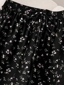 CosyJoli Plus Size Women's New Spring/Summer Business Casual Beach Pants, Floral Print Wide Leg Pants With Pockets, Suitable For Beach, Vacation, University, Valentine's Day Cruise, Loose Fit Summer Trousers - Multicolor - View 5