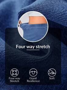 Flexra Váy mini denim ôm sát cơ thể xếp nếp màu trơn cỡ lớn - Màu xanh lam - Xem 8