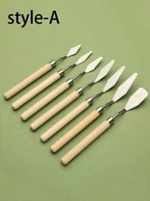 7Pcs Stainless Steel Oil Painting Knives Artist Crafts Spatula Palette Knife Mixing Knife Scraper Art Tools Back To School,Back To School,School Supplies