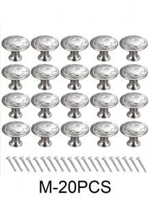 20 个装金色简约单孔橱柜抽屉拉手，圆形家具旋钮，适用于橱柜和衣柜门抽屉把手，极具吸引力的橱柜旋钮拉手简约把手，不锈钢厨柜复古把手，橱柜浴室现代门把手，厨房创意抽屉家具五金 - 彩色 - 查看 23