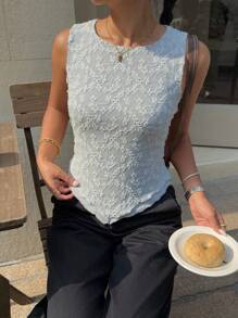 Siren Gaze Women's Solid Color Double Layer Lace Sleeveless Camisole Top Summer Casual