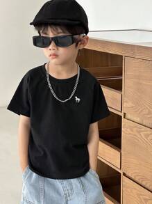 Dazy Kids Camiseta casual de cuello redondo y manga corta con estampado de unicornio para niño, verano - Multicolor - Ver 8