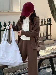 DAZY Tween Girls Sweater Set, Fall - Coffee Brown - View 7