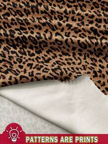 SHEIN Frenchy 大码女装音乐节小豹纹夏季高腰系带宽松休闲裤