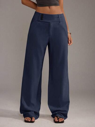 TRNVIE Women's Solid Color Casual Pants, Simple And Fashionable For Daily Wear Fall Cloth For Women