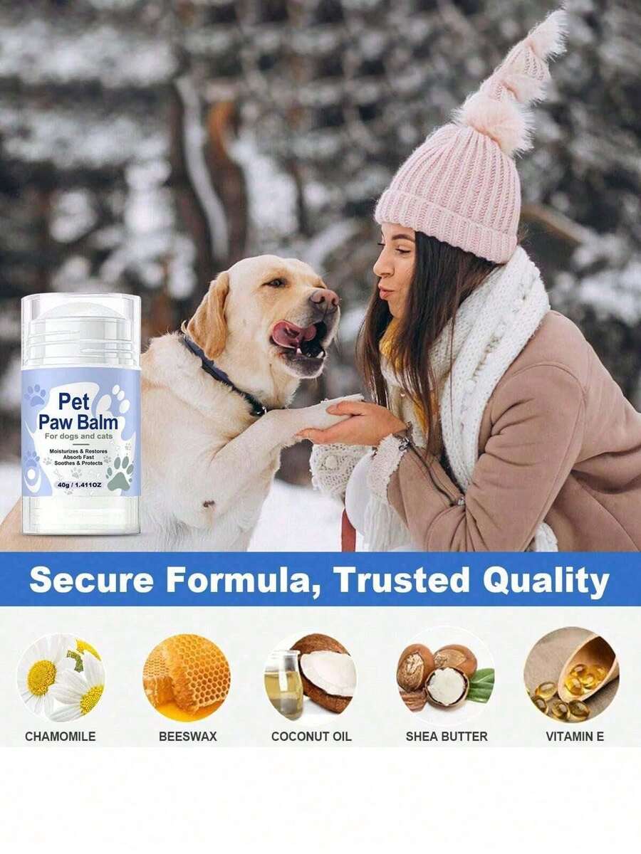 1pc/2pcs 40g Dog Paw Balm – Moisturizes And Nourishes The Skin – Repairs Dry Noses And Paws – Most Suitable For Extreme Weather Conditions - White - View 1