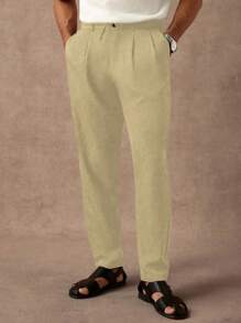 Manfinity Homme Men's Casual Drawstring Waist Black Pants, Fall