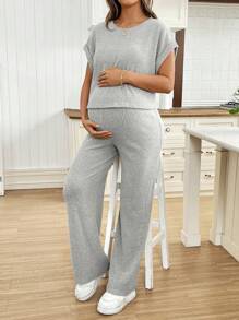 SHEIN ملابس الخريف، ملابس الخريف، ملابس الحمل في فصل الخريف/الشتاء، حمل 2 قطعة مجموعة قميص كاجوال بأكمام خفافيش وبنطلون، مجموعة حمل 2 قطعة، مجموعة نسائية رمادية من قطعتين، مجموعة مريحة من قطعتين، مجموعة ملابس منزلية من قطعتين، مجموعة حمل من قطعتين، مجموعة حمل رمادية مريحة من قطعتين، مجموعة حمل مرنة من قطعتين، مجموعة حمل مريحة، مجموعة حمل مرنة