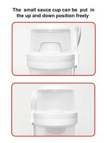 ROMWE Fairycore 1pc Salad Cup, Fruit Bento Box, Vegetable Salad Preservation Box, Office Lunch Box, Microwave Heating Portable,Bunny Print, Easter Pattern, Decoration - Multicolor - View 7