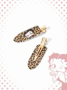 Betty Boop | ROMWE 3 Cặp Kẹp Tóc Liền Mạch Hình Nhân Vật Hoạt Hình - Nhiều màu - Xem 5