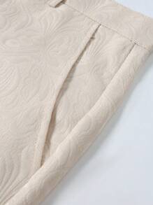 Manfinity Mode Conjunto de Blazer e Calça em Jacquard de Cor Sólida para Homens Plus Size - Preto - Visão 6