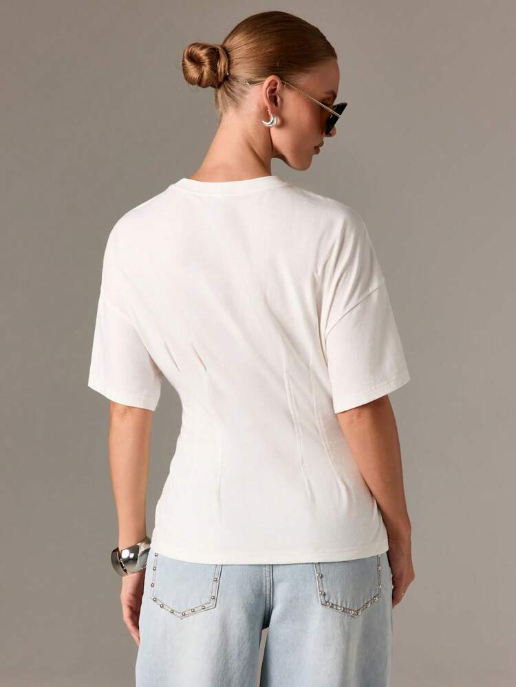 Fitted Corset T Shirt With Princess Seams