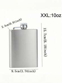 1pc Silver Stainless Steel Outdoor Camping Portable Hip Flask For Liquor