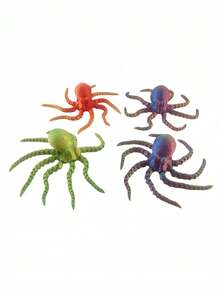 1PC 3D打印柔性章鱼，激光切割彩色软体动物，可活动关节，可自由造型的创意玩具，章鱼关节可活动鱼缸装饰，景观章鱼模型摆件，圣诞鱼缸景观桌面摆件 - 紫色 - 查看 5