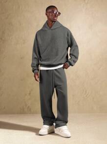 SUMWON Pantaloni della tuta essenziali con cavallo basso, vestibilità ampia e gamba larga