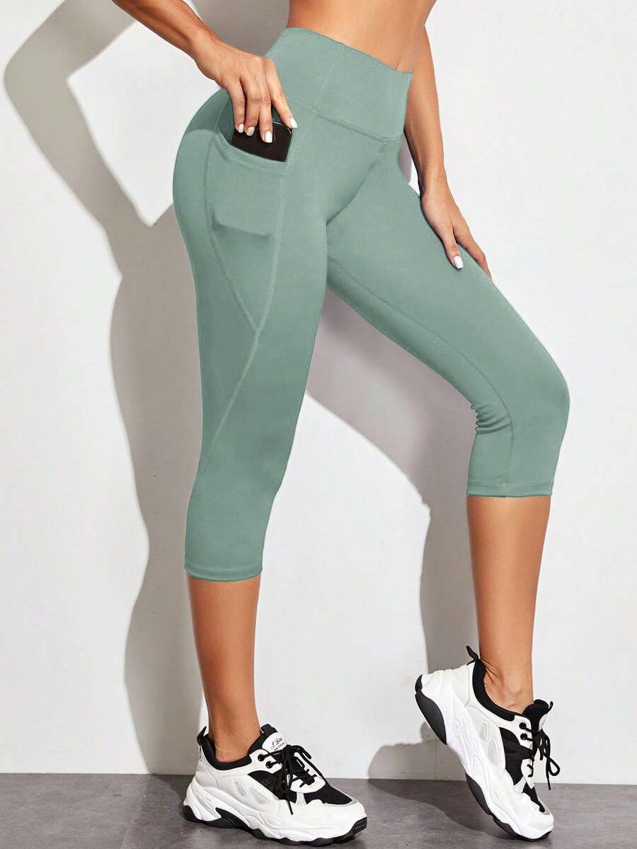 Powerista Quần legging thể thao đơn giản, thời trang, màu trơn, quần tập yoga mặc hàng ngày cho nữ