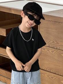 Dazy Kids Camiseta casual de cuello redondo y manga corta con estampado de unicornio para niño, verano - Multicolor - Ver 12