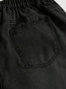 SHEIN MOD Plus Size Women's Casual Loose Fit Distressed Wide Leg Jeans, Blue,Fall Clothes For Women Black Ripped Jeans Oversized Jeans Baggy Black Jeans Loose Jeans Ripped Baggy Jeans