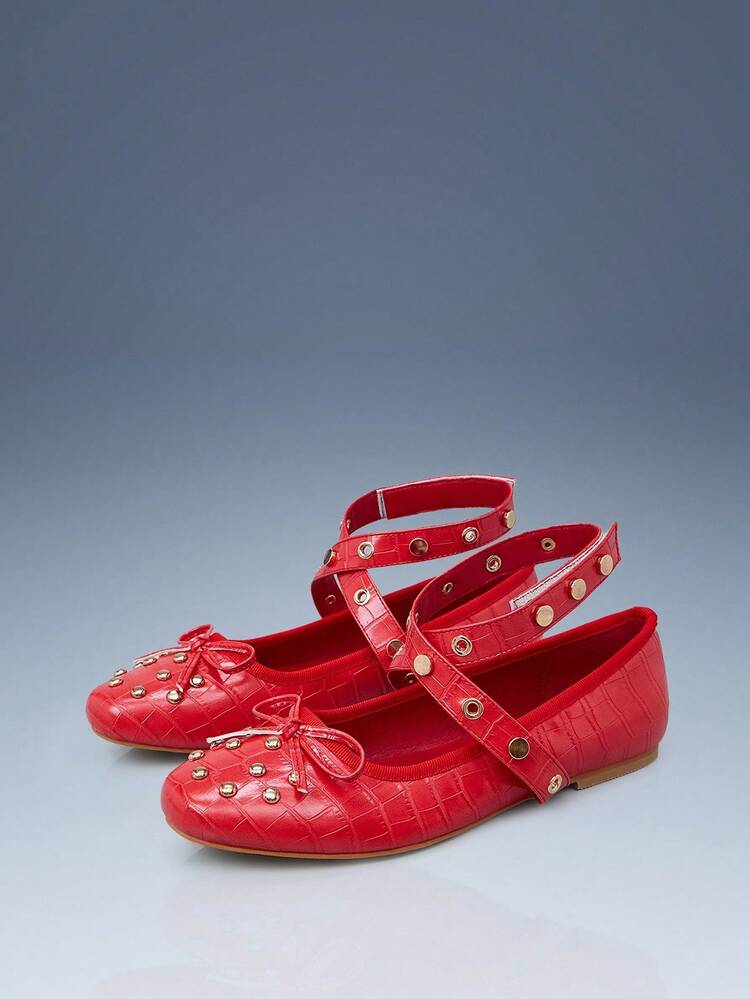 CUCCOO GRLICON Comfortable Round Toe Bow Decor Elegant Flat Shoes For Women