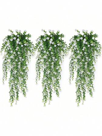 1 pieza Planta colgante artificial, Planta colgante falsa, Planta verde en maceta, Eucalipto artificial, Planta en maceta de vid mandala, Adecuada para decoración interior y exterior de jardines familiares, bodas