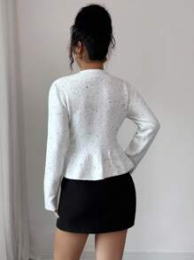 Rafferiza Nuevo cárdigan versátil de estilo coreano suave para mujer, otoño - Blanco - Ver 2