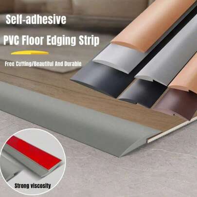1 件长 39.37 英寸 PVC 自粘保护地垫扁平扣条适用于地板门槛缝边缘装饰家居装饰