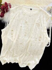 Claim Dot 男士街头风格做旧纹理提花无袖圆领时尚背心