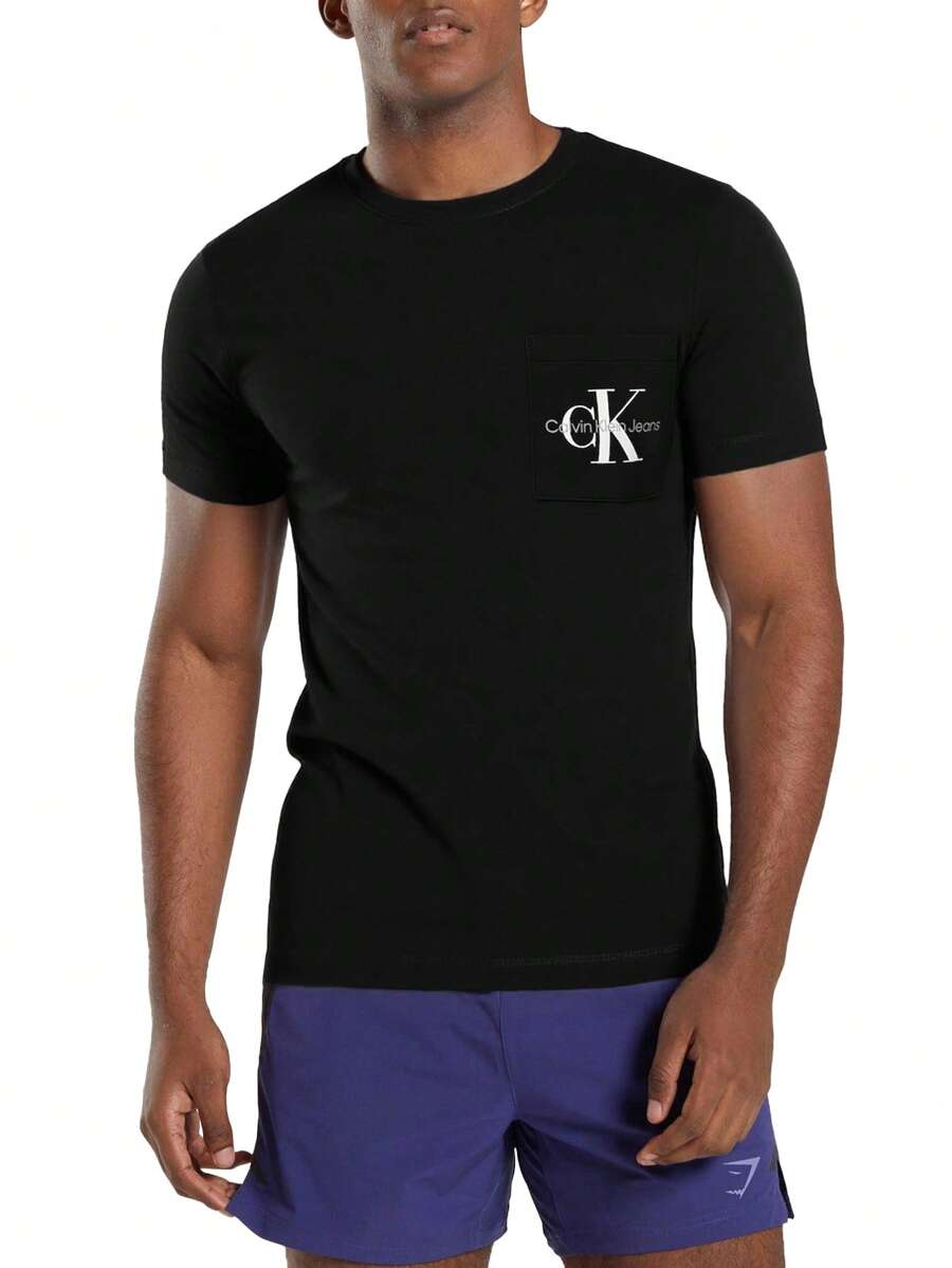 Calvin Klein CORE MONOLOGO POCKET SLIM TEE - màu đen - Xem 1