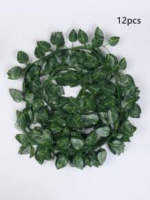 SHEIN 1pc/12pcs/24pcs Artificial Watermelon Vine Plant Decoration, Greenery Wall For Weddings And Parties, Ivy Fake Flower For Ceiling Decoration, Valentine Day, Gift - Green - View 9