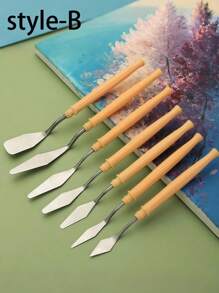 7Pcs Stainless Steel Oil Painting Knives Artist Crafts Spatula Palette Knife Mixing Knife Scraper Art Tools Back To School,Back To School,School Supplies