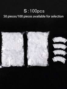 SHEIN 100个/50个一次性PE耳套，小号防水染色耳套（染色工具包随机包装） - 白色 - 查看 14