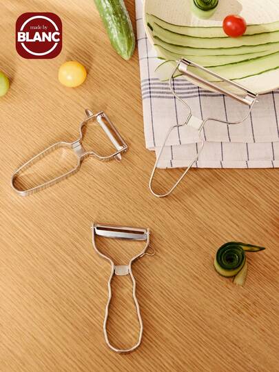 Multifunctional Stainless Steel Peeler - 3 In 1 Vegetable And Fruit Peeler Slicer Grater - Fruit Planer Scraper Peeler Cutter Vegetable Cutter Grater - Multifunctional Kitchen Tool For Carrots - Potatoes - Kiwi - Non-Slip Grip - Easy To Clean And Hangable - Ideal For Home And Commercial Kitchens - Food Preparation - Ergonomic Handle - Sturdy Construction - Dishwasher Usable - Dormitory Home Must-Have - Cooking Artifact