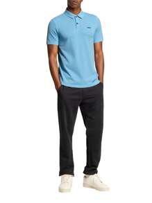 Hugo Boss 男士休闲百搭 Polo 领短袖 T 恤 - 493-開放-藍色 - 查看 3