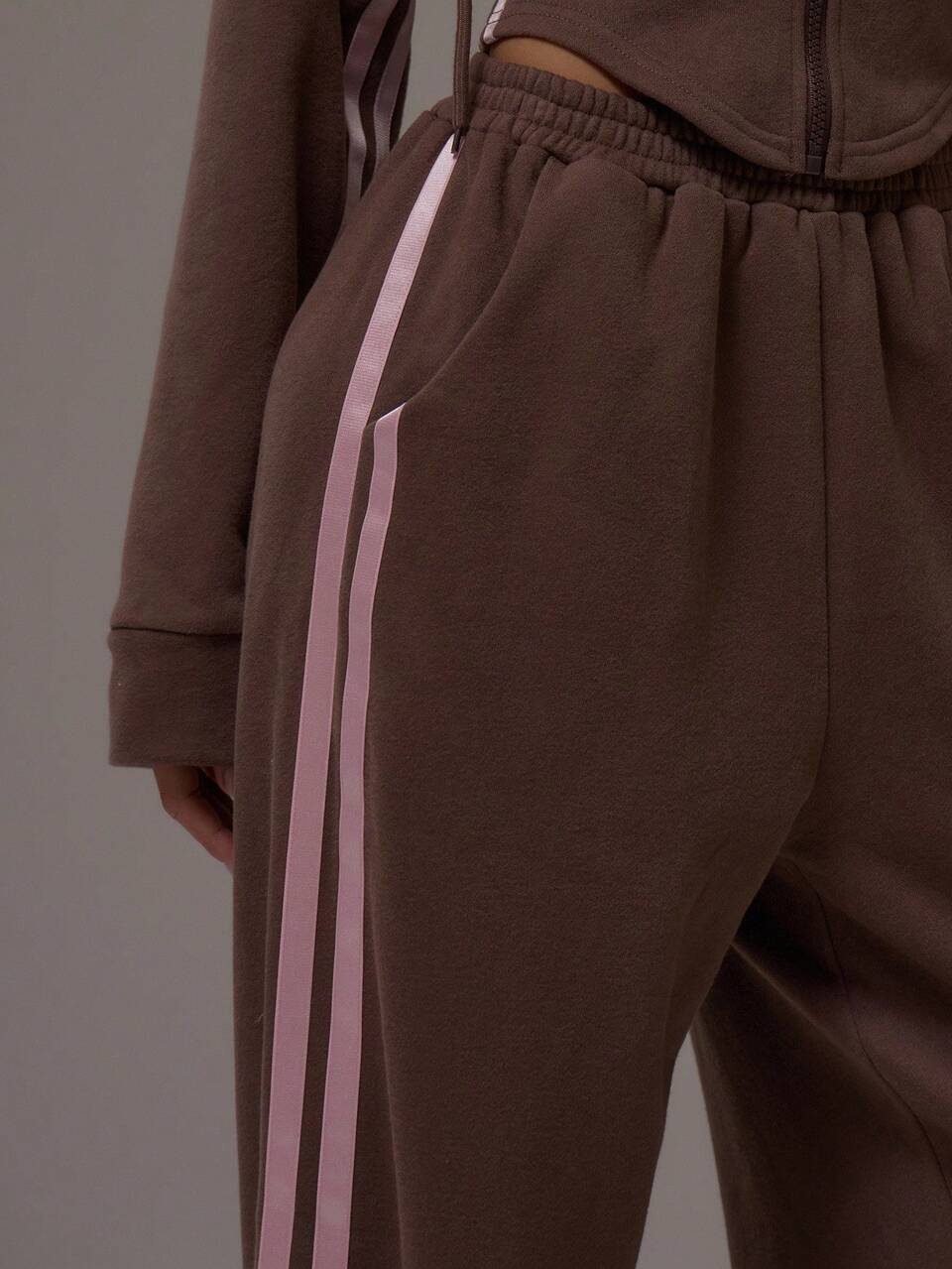 Wide Leg Contrast Side Seam Joggers Casual Airport Loungewear Back To School Pants Sweatpants Spring Summer Holiday