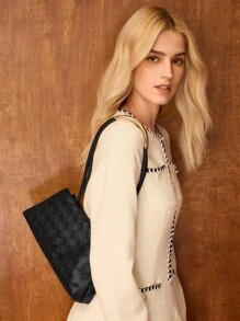 MOTF PREMIUM PU 皮革五金单肩包 - 黑色 - 查看 6