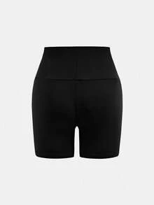 SHEIN Girlism 3条/套 少女修身休闲纯色舒适宽腰短裤 女童骑行短裤 女童瑜伽短裤 3条装短裤