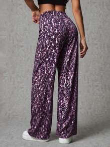 SHEIN Tall Tall Ladies Low Elastic Waistband With Leopard Design - Multicolor - View 5