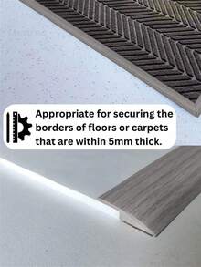 SHEIN 1pc Length 39.37inch PVC Self-Adhesive Protective Floor Mat Flat Buckle Bar Strip Suitable For Floor Door Sill Seam Edge Decoration Home Decor