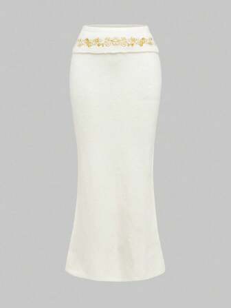 Hippie Women's Long Embroidered Sun Straight Knit Maxi Dress