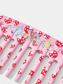 TOM & JERRY X SHEIN Lược răng thưa cỡ lớn họa tiết hoạt hình dễ thương, lược chải tóc thiết kế hình bọ cánh cứng, lược tạo kiểu di động, phụ kiện hàng ngày thích hợp cho việc trở lại trường học, lược thời trang làm quà tặng cho trẻ em hoặc gia đình - Nhiều màu - Xem 4