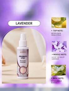 SHEIN 4 件 100ml 薰衣草空气清新剂，香氛喷雾，持久留香，适用于衣柜、客厅、汽车、浴室、酒店，除臭剂和清新空气，椰子香草、薰衣草、栀子花、桃子和橙子，便携式 - 彩色 - 查看 5