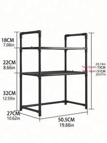 SHEIN 1pc Multi-Functional Countertop Storage Rack, Thickened Kitchen Microwave Oven Rack, Household Storage Shelf For Kitchen, Living Room, Bedroom Tabletop