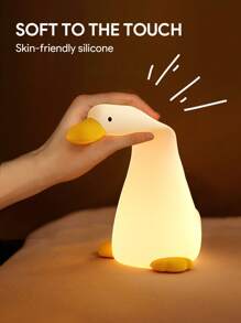 JMMO Light,Room Decor Lamp,Cute Duck LED Night Light,Duck Silicone Night Light,3 Level Brightness & Touch Control,Rechargeable For Home Bedroom Gifts Of Birthday Festival Children Girls,Room Decor Near Bed - White - View 6