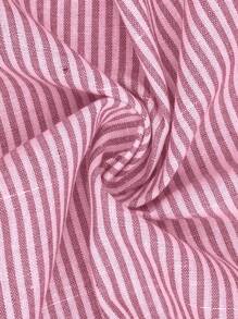 SHEIN 秋季服装，秋季服装，孕妇装秋季服装孕妇纽扣衬衫领上衣和可调节腰部阔腿裤宽松孕妇两件套孕妇装两件套纯棉两件套夏季裤子套装阔腿裤套装条纹孕妇裤套装女士夏季套装 - 粉色 - 查看 10