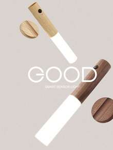 1/2/3pcs  Motion Sensor Night Light, Magnetic Wall Lamp, Indoor Wooden Wall Mount Light Wardrobe, Indoor LED Magnetic Rechargeable Portable Lamp For Corridor Bedroom Closet Desk Stairway Cabinet - Night light - View 11